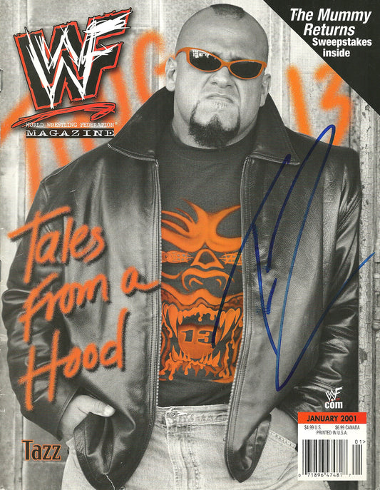 AM581  Tazz  Autographed Vintage Wrestling Magazine  w/COA