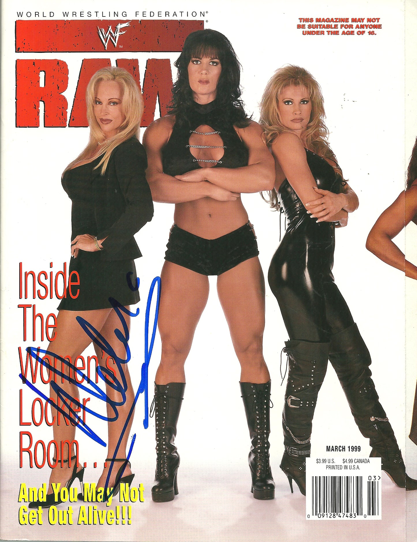 AM582 Terri Runnels Debra McMichael  Autographed Vintage Wrestling Magazine  w/COA