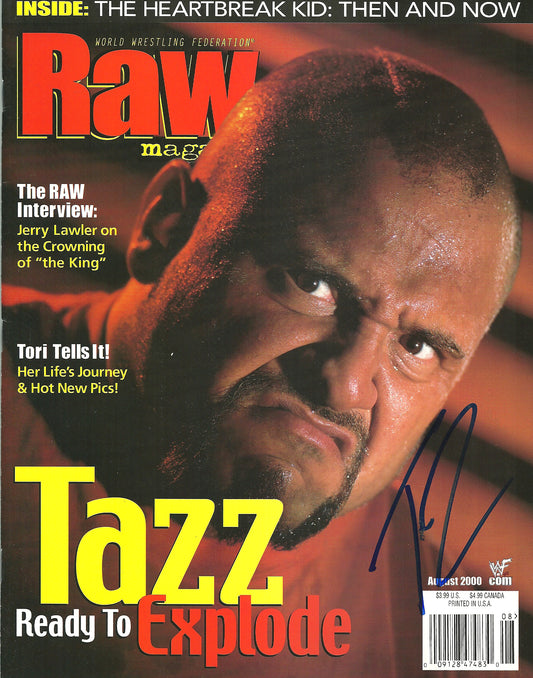 AM583  Taz Autographed Vintage Wrestling Magazine  w/COA