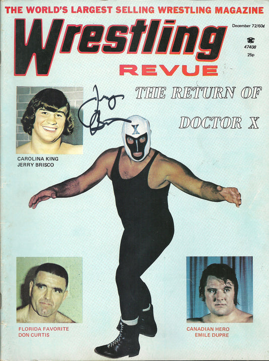 AM587  Jerry Brisco Autographed Vintage Wrestling Magazine  w/COA