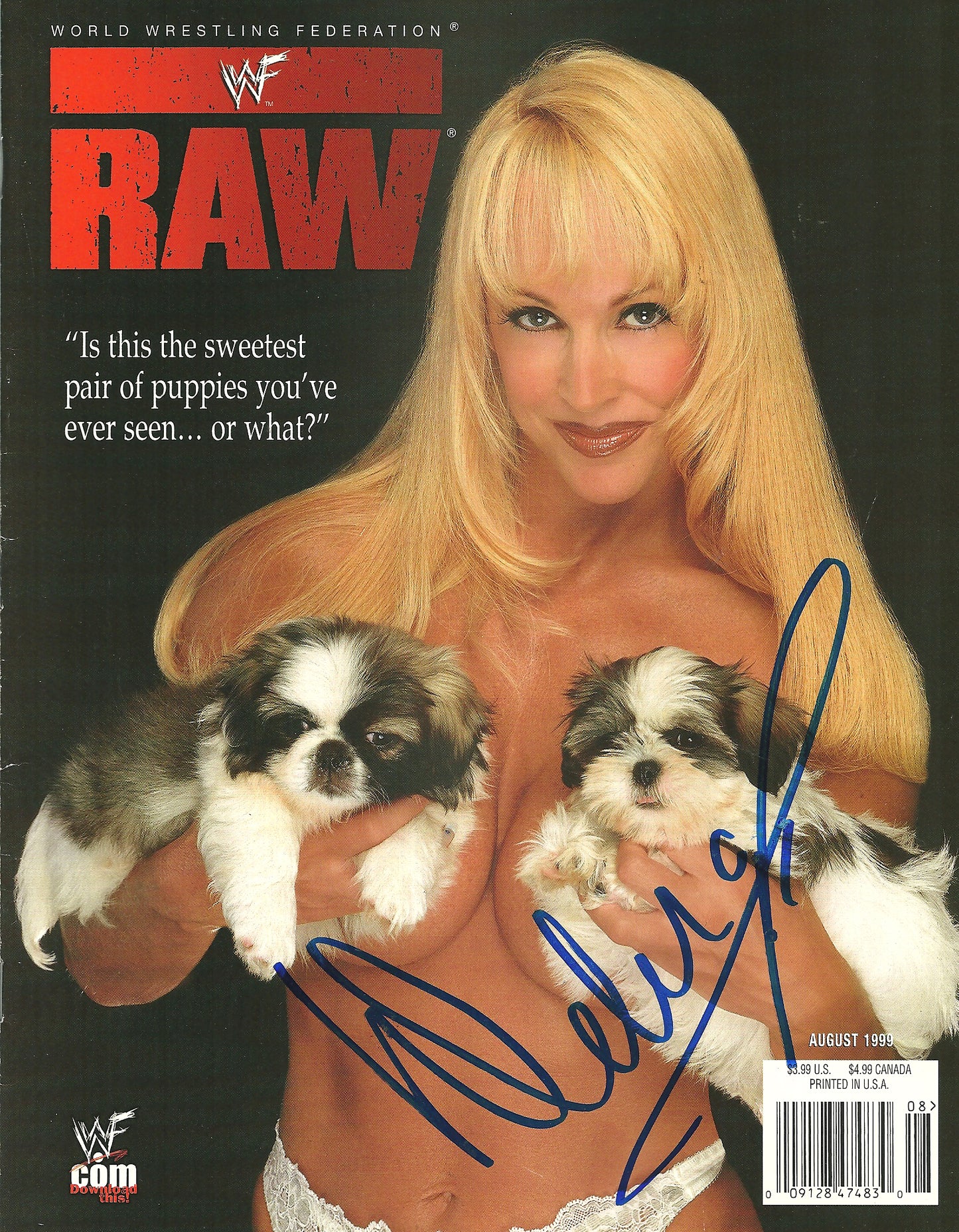 AM588   Debra McMichael   Autographed Vintage Wrestling Magazine w/COA