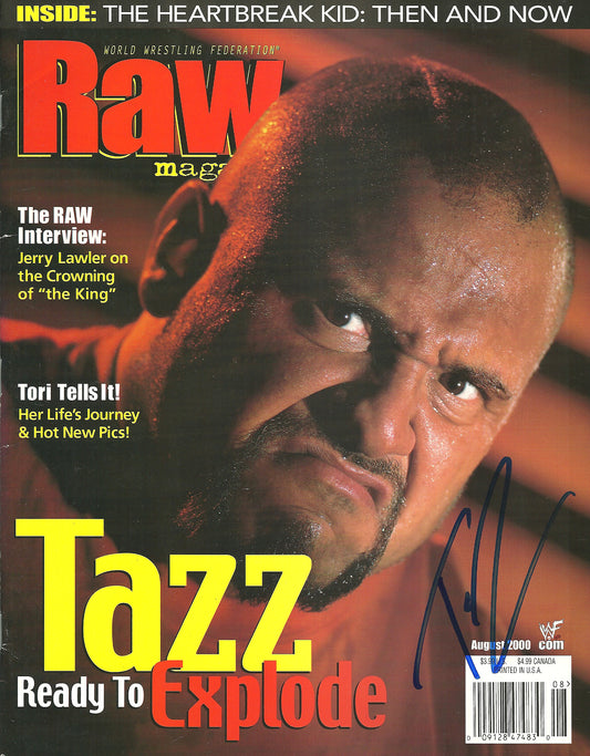 AM592   TAZZ   Autographed Vintage Wrestling Magazine w/COA