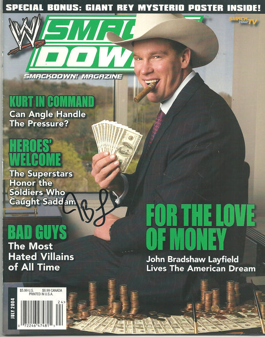 AM610  JBL Autographed Vintage Wrestling Magazine w/COA