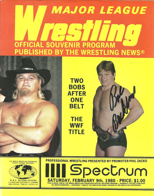AM622   Bob Backlund  Autographed  Vintage Wrestling Magazine w/COA