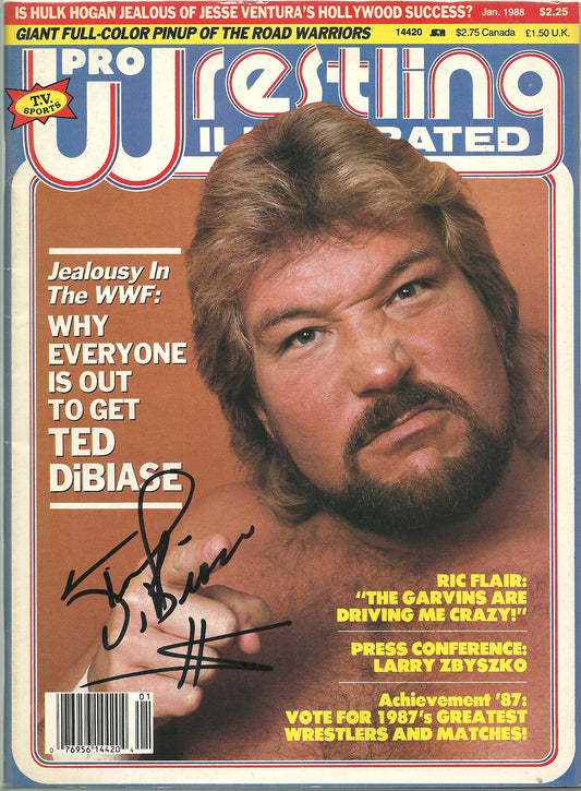 AM632   Ted Dibiase   VERY RARE Vintage Wrestling Magazine w/COA