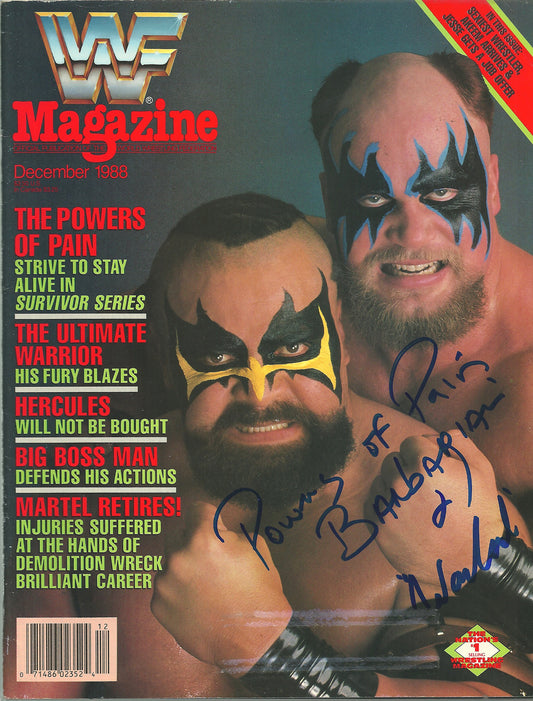 AM633  Powers of Pain   VERY RARE Vintage Wrestling Magazine w/COA