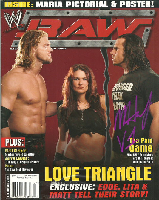 AM645  Matt Hardy  VERY RARE   Vintage Wrestling Magazine w/COA
