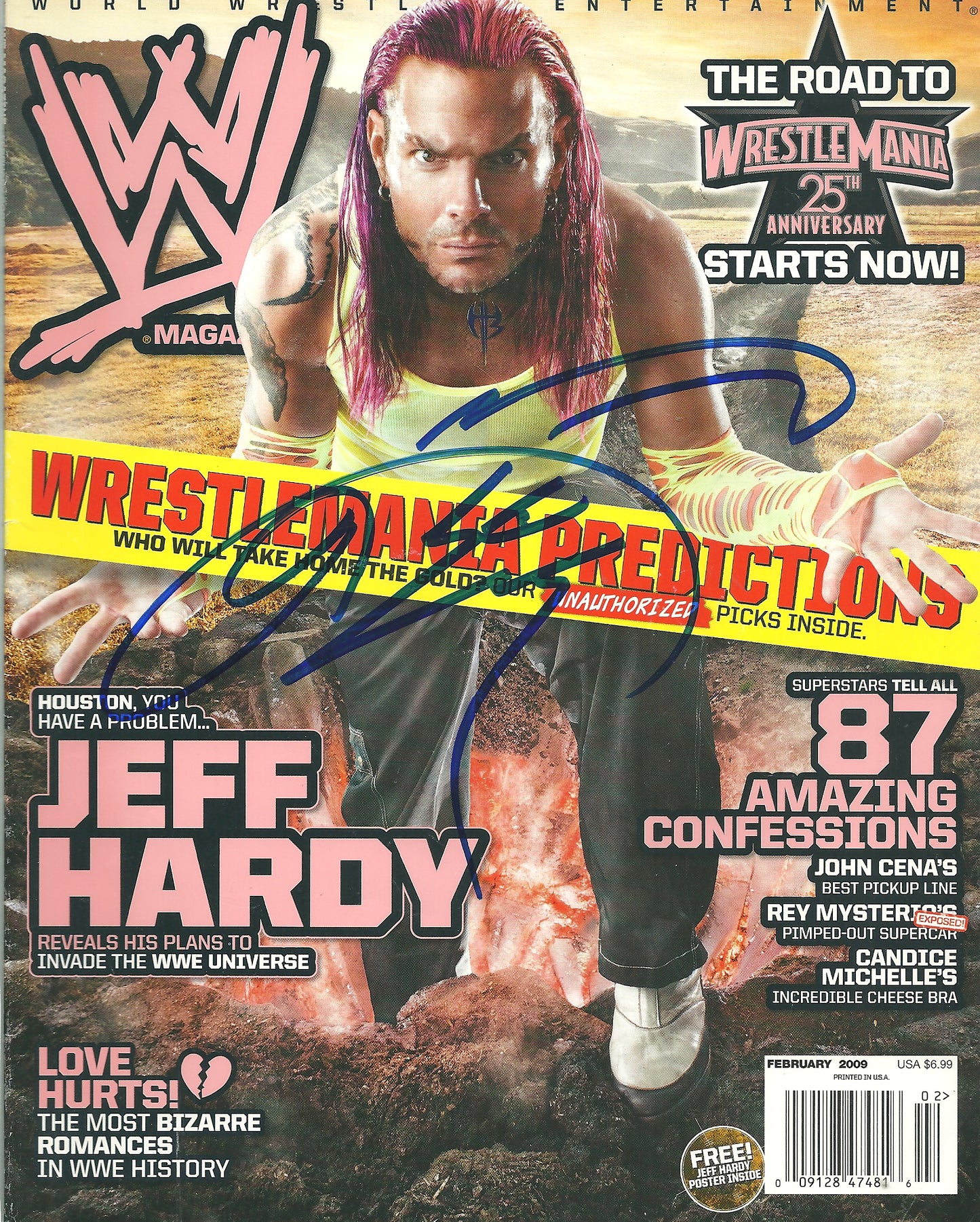 AM648  Jeff Hardy  VERY RARE   Vintage Wrestling Magazine w/COA