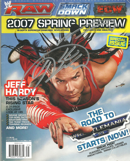 AM649  Jeff Hardy  VERY RARE   Vintage Wrestling Magazine w/COA