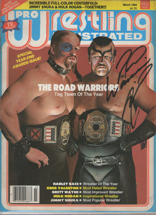 AM656  Road Warrior Animal ( Deceased ) VERY RARE   Vintage Wrestling Magazine w/COA