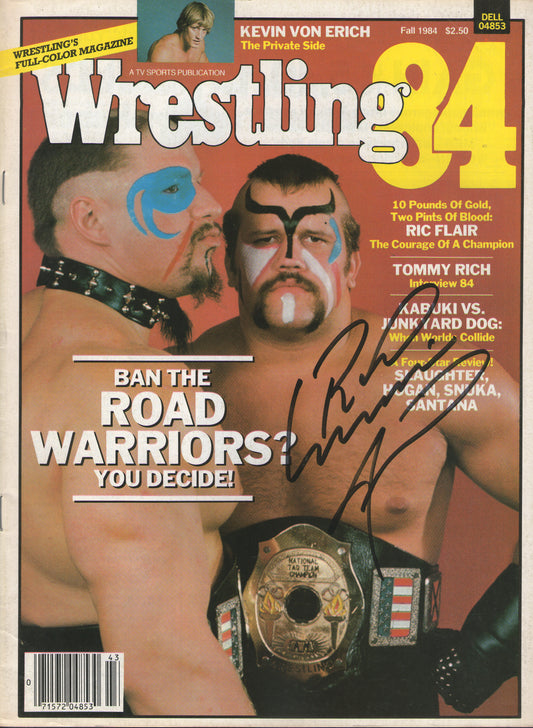 AM665  Road Warrior Animal ( Deceased ) VERY RARE   Vintage Wrestling Magazine w/COA
