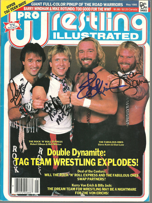 AM700  Rock and Roll Express Fabulous Ones Road Warrior Animal (Deceased )  Autographed vintage Wrestling Magazine w/COA