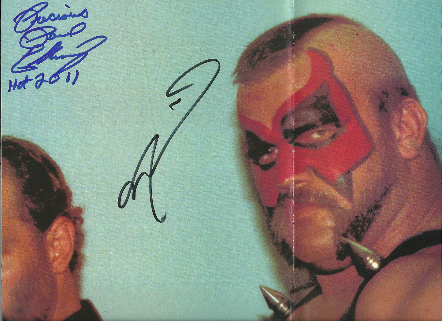 AM705  Road Warrior Animal ( Deceased ) Precious Paul Ellering Autographed Vintage Wrestling Magazine w/COA