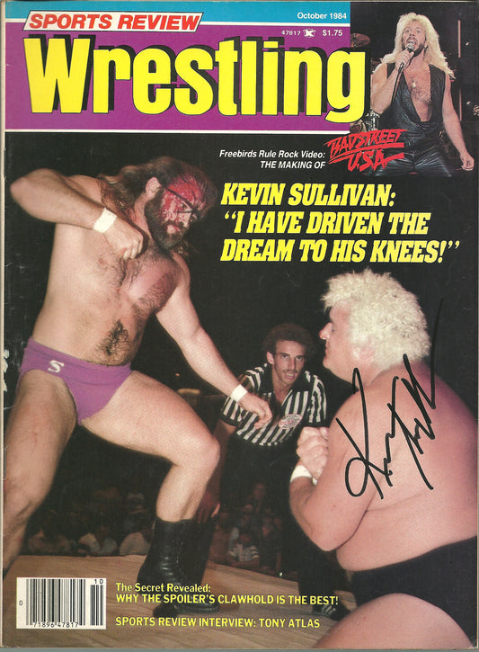 AM711 Kevin Sullivan  Autographed Vintage Wrestling Magazine w/COA