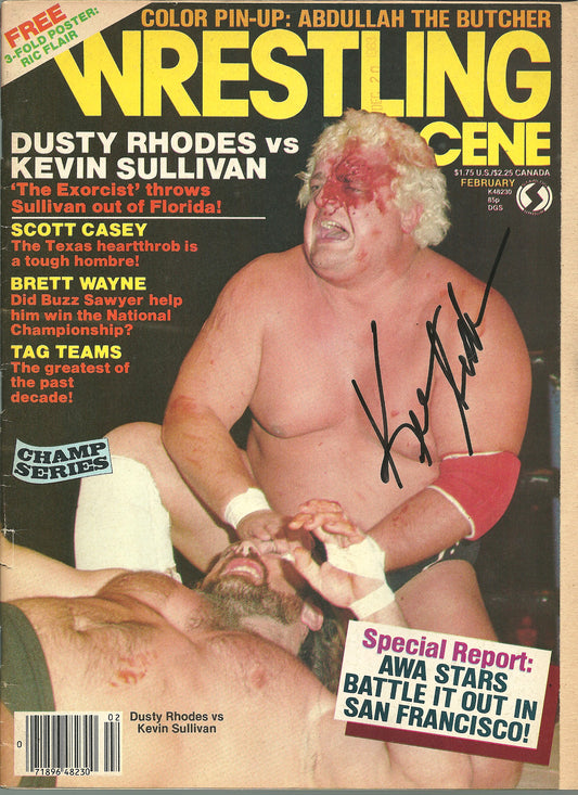 AM715  Kevin Sullivan   VERY RARE  Autographed Vintage Wrestling Magazine w/COA