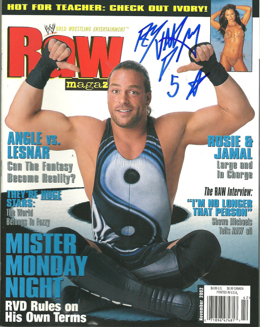 AM740  Rob Van Damm   VERY RARE   Autographed Vintage Wrestling Magazine w/COA