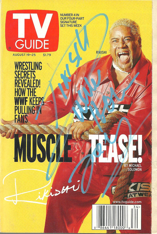 AM753  Rikishi  Autographed Vintage Wrestling Magazine w/COA