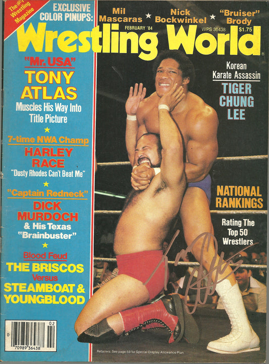 AM754  Mr. USA Tony Atlas  Autographed Vintage Wrestling Magazine w/COA