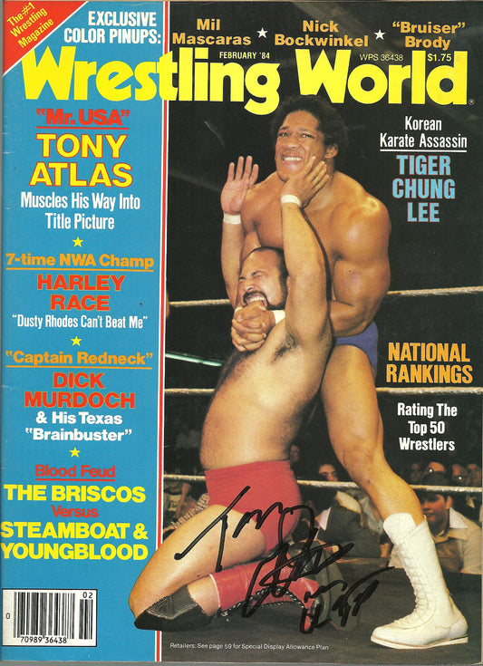 AM759  Mr. USA Tony Atlas  Autographed Vintage Wrestling Magazine w/COA