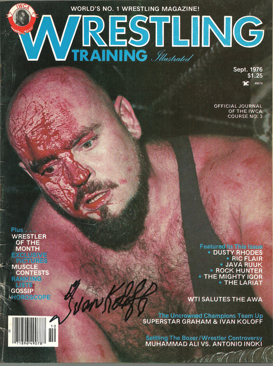 AM760  The Russian Bear Ivan Koloff (  Deceased )  Autographed Vintage Wrestling Magazine w/COA