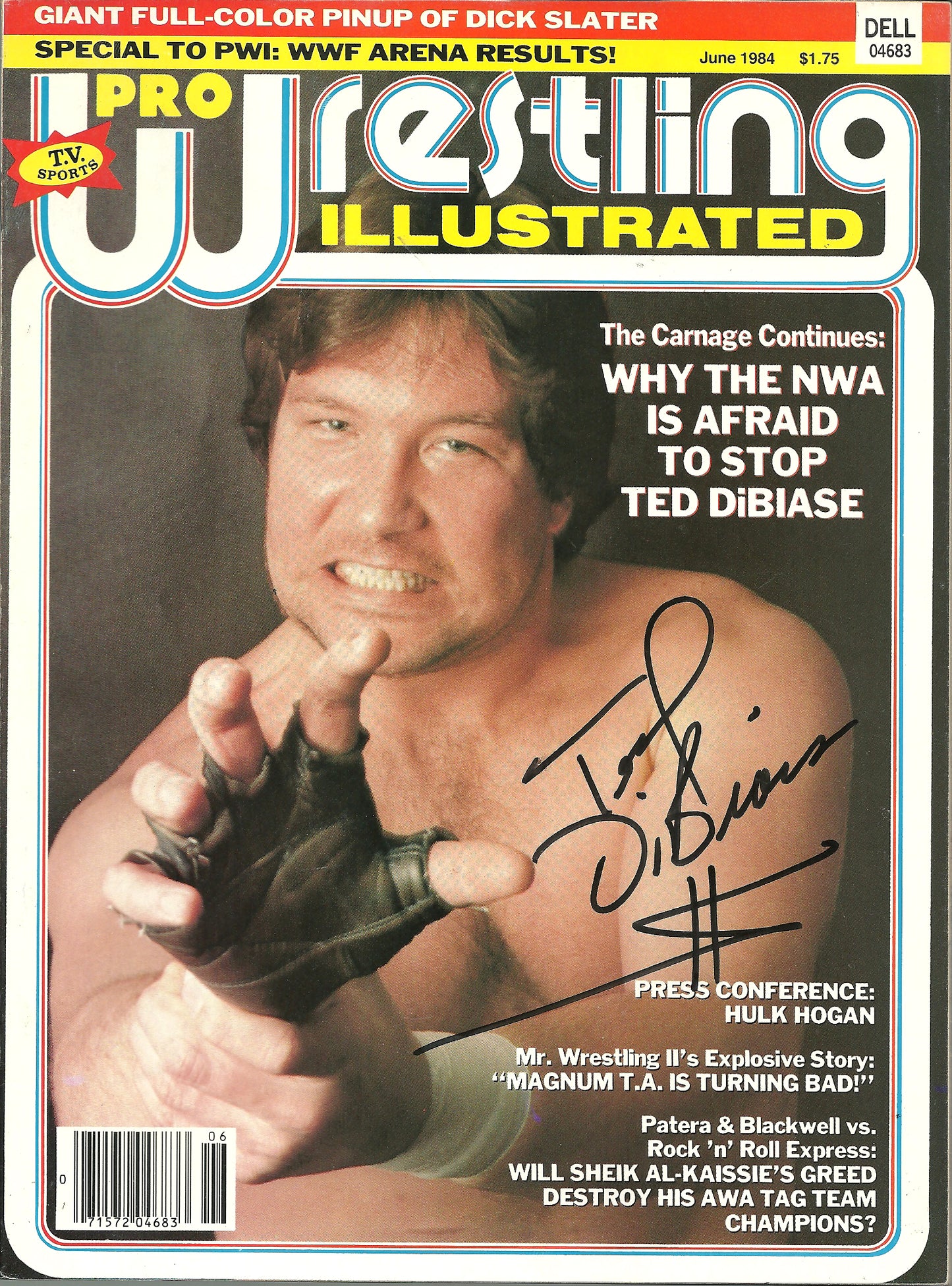 AM767 Ted Dibiase  VERY RARE Autographed Vintage Wrestling Magazine w/COA