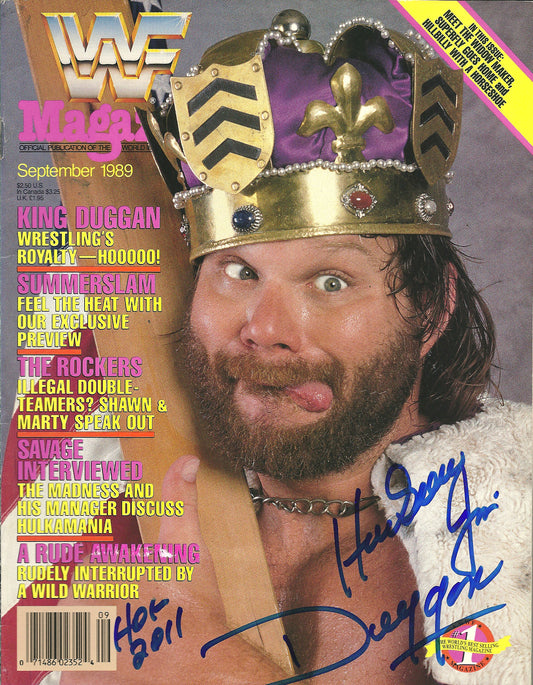 AM777  Hacksaw Jim Duggan   VERY RARE Autographed Vintage Wrestling Magazine w/COA