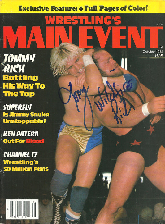 AM790  Tommy Wildfire Rich   Mr. USA Tony Atlas    VERY RARE Autographed Vintage Wrestling Magazine w/COA