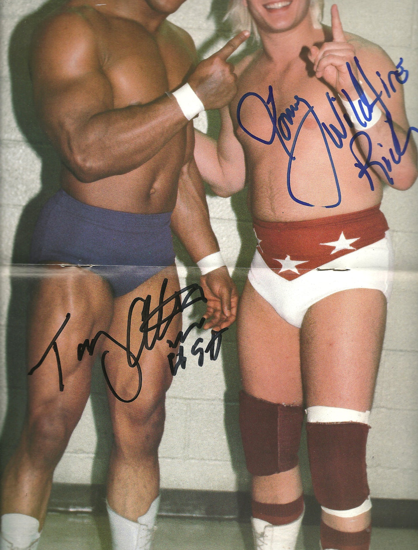 AM790  Tommy Wildfire Rich   Mr. USA Tony Atlas    VERY RARE Autographed Vintage Wrestling Magazine w/COA