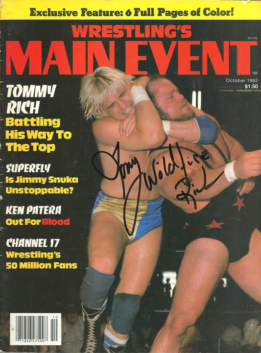 AM791  Tommy Wildfire Rich   Mr. USA Tony Atlas    VERY RARE Autographed Vintage Wrestling Magazine w/COA