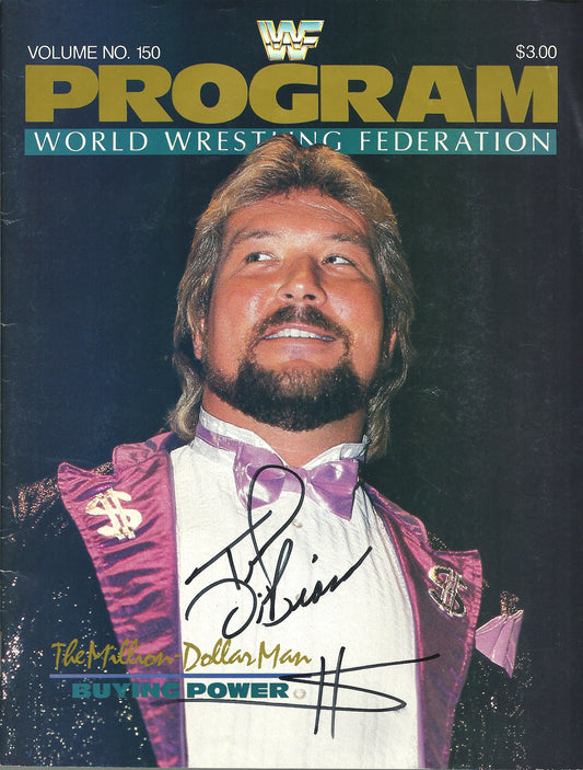 AM795  The Million Dollar Man Ted DiBiase   VERY RARE Autographed Vintage Wrestling Magazine w/COA