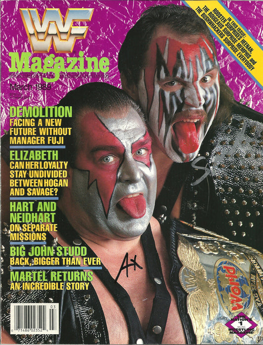 AM803 Demolition  VERY RARE Autographed Vintage   Wrestling Magazine w/COA