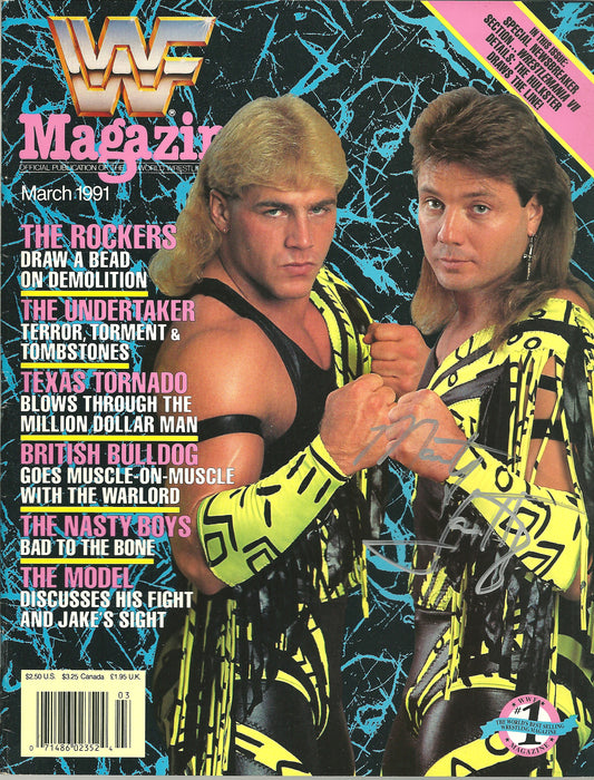 AM806  Marty Jannetty     VERY RARE Autographed Vintage   Wrestling Magazine w/COA