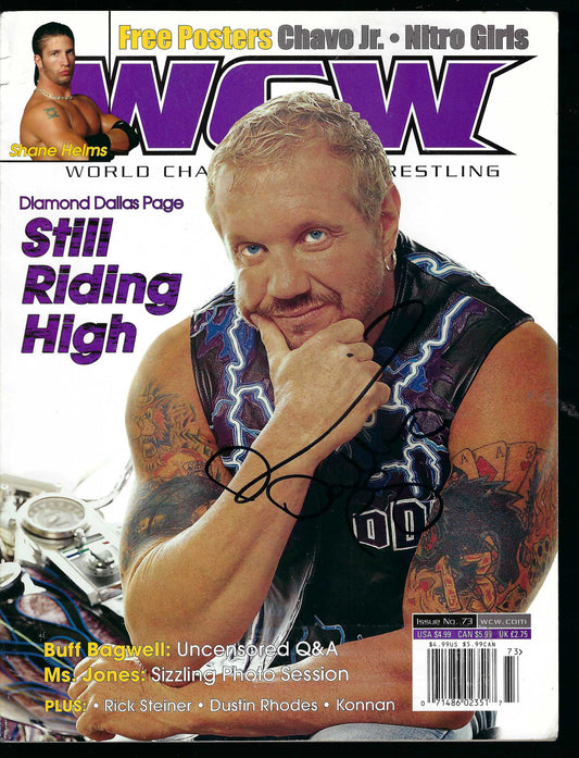 AM809  Diamond Dallas Page VERY RARE Autographed Vintage Wrestling Magazine w/COA