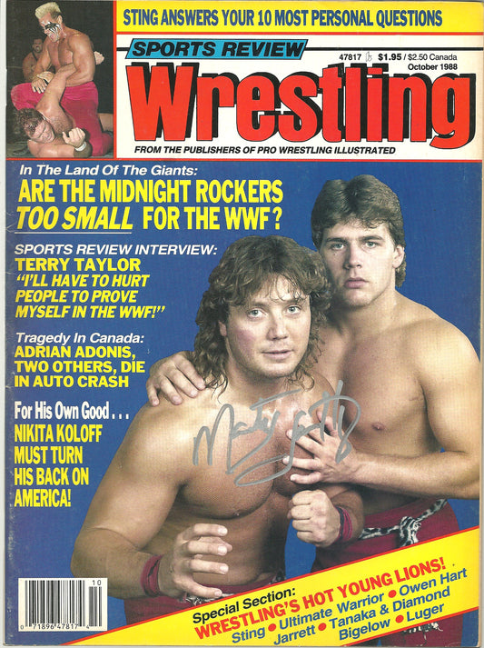 AM812  Marty Jannetty   VERY RARE Autographed Vintage   Wrestling Magazine w/COA