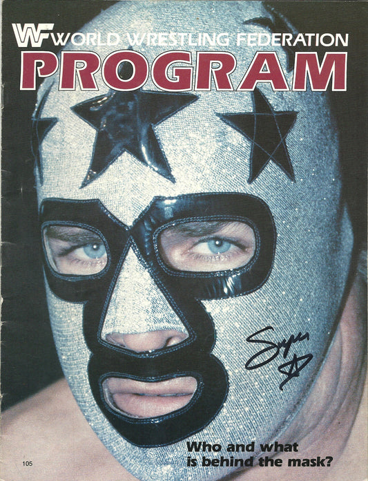 AM820  Masked Superstar   VERY RARE Autographed Vintage Wrestling Magazine w/COA