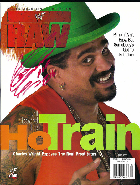 AM866 Godfather Ivory Ryan Shamrock Val Venis VERY RARE Autographed Vintage Wrestling Magazine w/COA