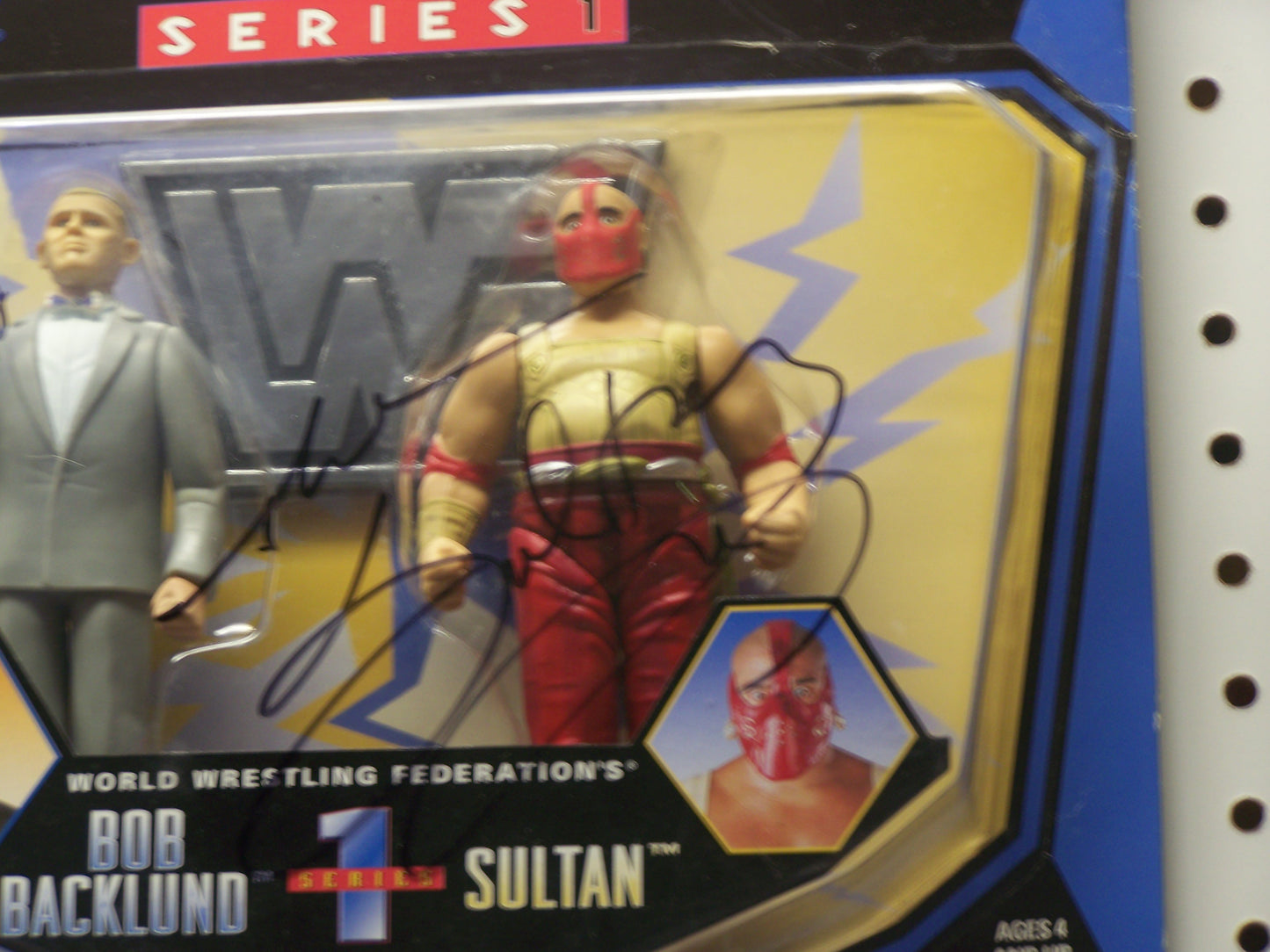 SAF4  WWF  Bob Backlund , Sultan  Autographed Action figure   w/COA