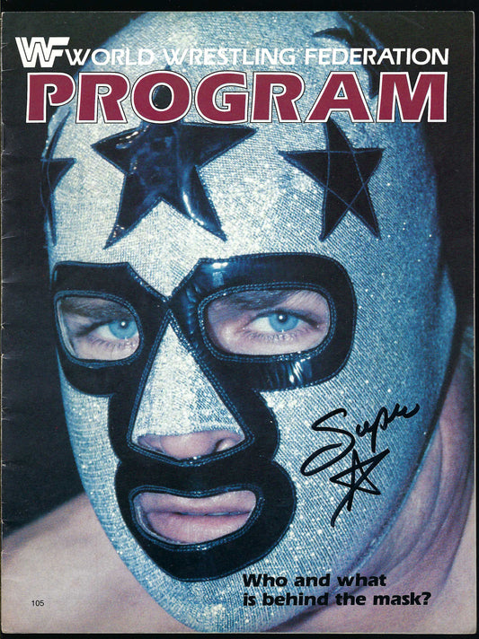 BD13  Masked Superstar  Autographed Vintage Wrestling Magazine / Program  w/COA
