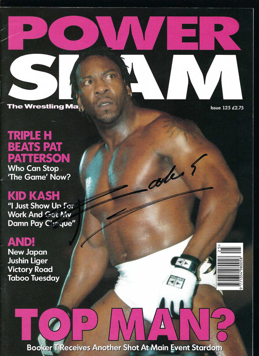 BD22  Booker T   Autographed Vintage Wrestling Magazine / Program w/COA