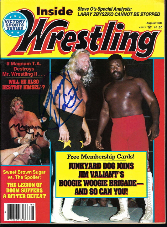 BD24  Jimmy Valiant  Magnum TA  Autographed Vintage Wrestling Magazine / Program w/COA