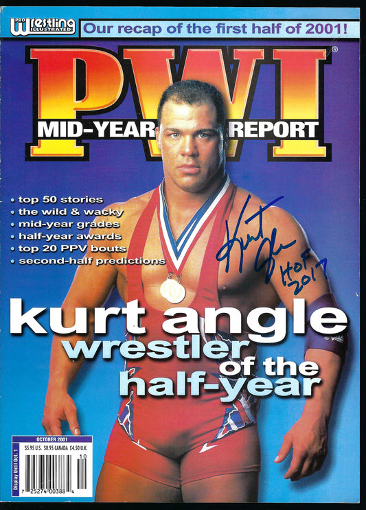BD26  Kurt Angle Autographed Vintage Wrestling Magazine / Program w/COA