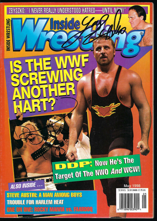 BC4 Larry Zbyszko Diamond Dallas Page Autographed Vintage Wrestling Magazine / Program w/COA