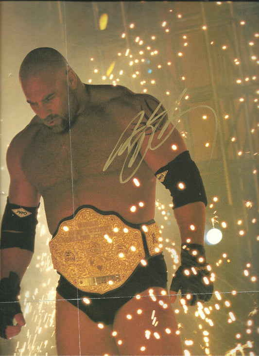 BGM1  Bill Goldberg  Mankind Autographed Double sided 4 page poster w/COA