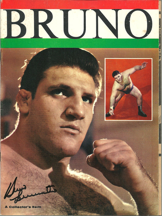 BRAM120  Bruno Sammartino   (  Deceased ) Autographed vintage Wrestling Magazine and Poster w/COA