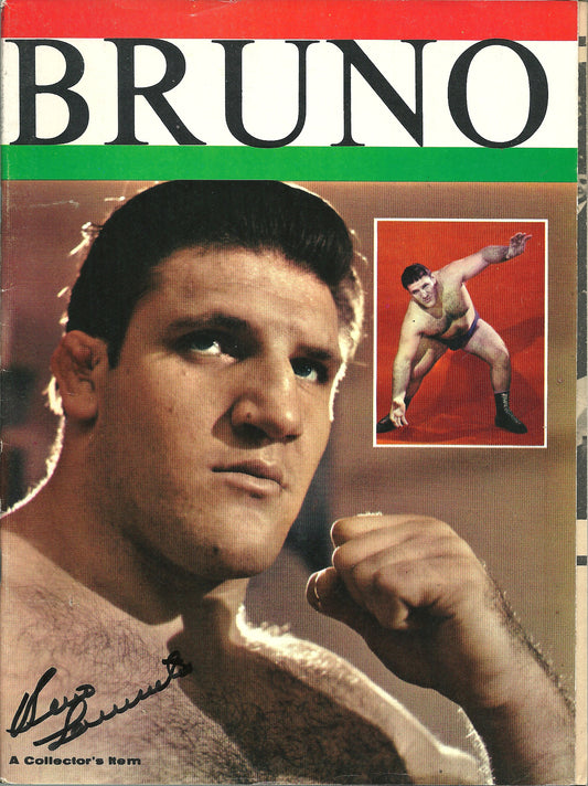 BRAM122  Bruno Sammartino   (  Deceased ) Autographed vintage Wrestling Magazine  w/COA