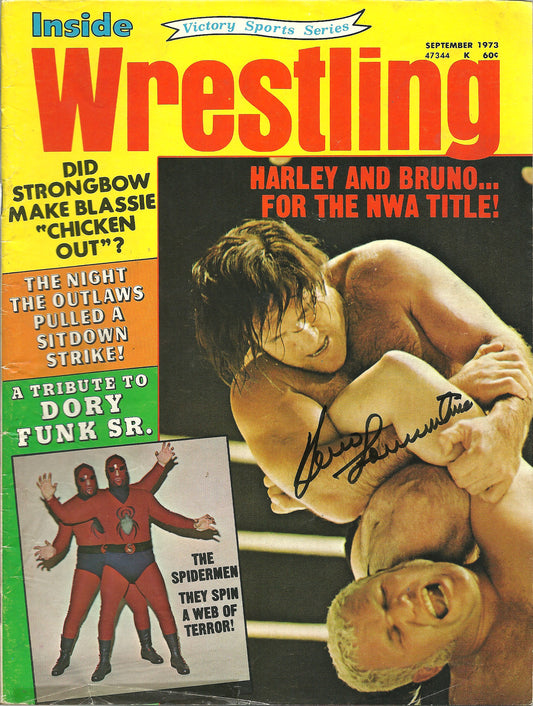 BRAM1 Bruno Sammartino Autographed vintage Wrestling Magazine w/COA