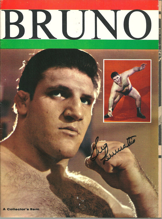 BRAM64  Bruno Sammartino  ( Deceased ) Autographed vintage Wrestling Magazine  w/COA