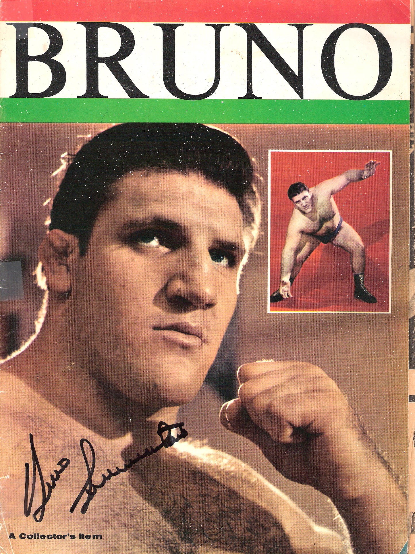 BRAM99  Bruno Sammartino ( Deceased )  Autographed vintage Wrestling Magazine w/COA