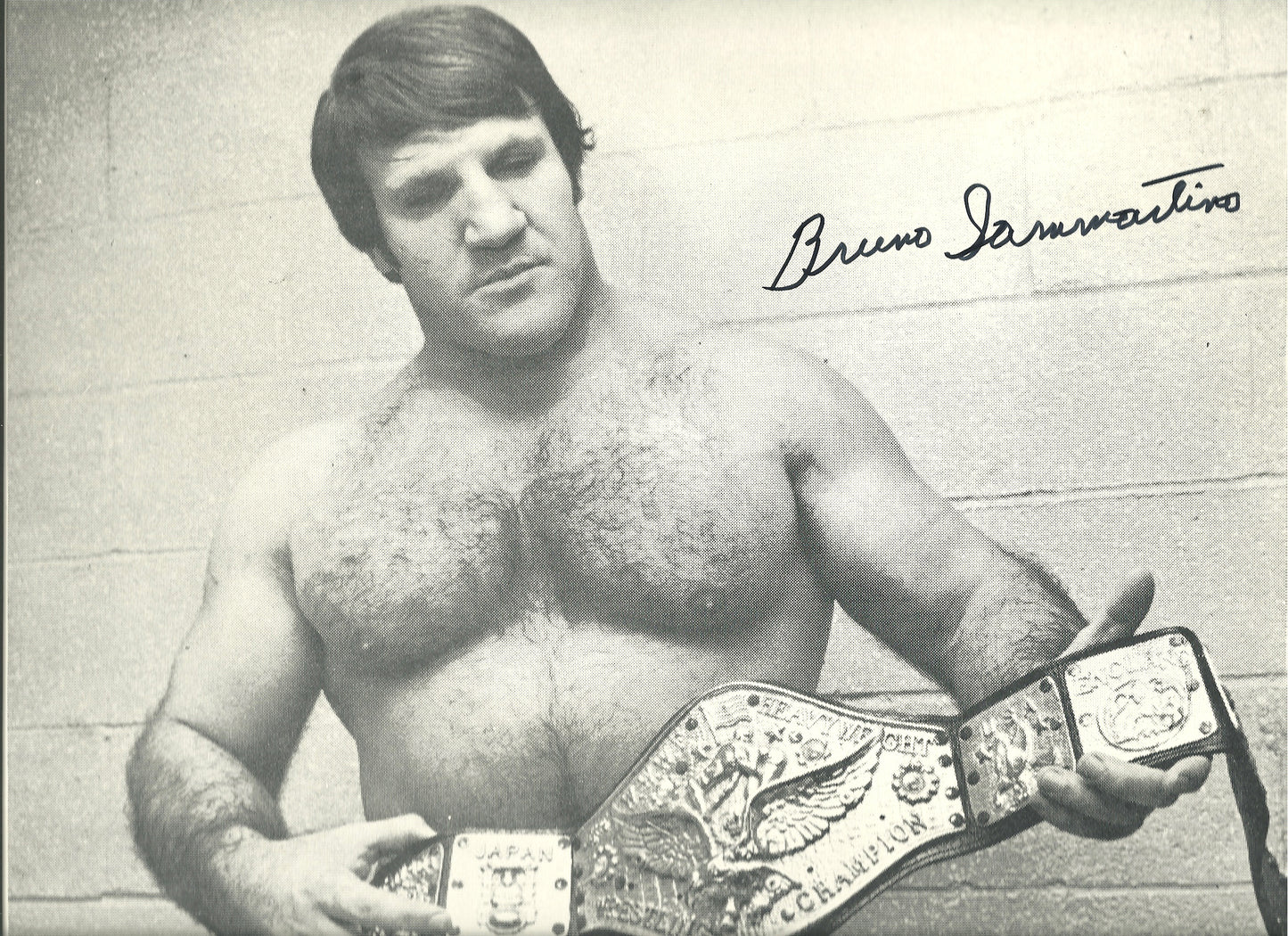 BSP2 The Living Legend Bruno Sammartino ( Deceased ) Original  1976 Autographed vintage Wrestling Poster w/COA