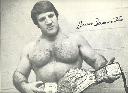 BSP2 The Living Legend Bruno Sammartino ( Deceased ) Original  1976 Autographed vintage Wrestling Poster w/COA
